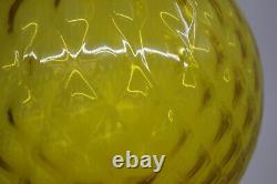 Venini Monofiori Balloton Yellow Glass Vase with Blue Rim