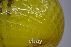 Venini Monofiori Balloton Yellow Glass Vase with Blue Rim