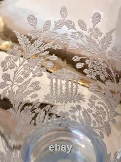 Very Rare 1924 Paden City Double Etched Gazebo 10 Blue Vase