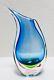 Vibrant Murano Green, Blue & Pink Art Glass Teardrop Vase