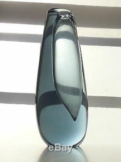 Vicke Lindstrand 1950's gray blue sommerso asymmetric 11.5 shop Studio TORNO