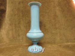 Victorian French Robin's Egg Blue Art Glass Bristol PV France Vase Mold Blown