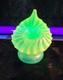 Victorian Jack in the Pulpit Blue Uranium Opalescent Glass Vase Glows Antique