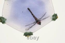 Vide poche Nancy Original Art Glass Pate de verre Dragonfly sculpture signed LRC