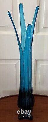 Viking 21.75 Swung Vase Bluenique Turquoise Blue 4-Toed Mid-Century Modern Epic