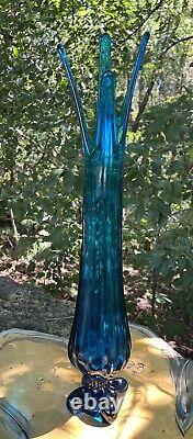 Viking 21.75 Swung Vase Bluenique Turquoise Blue 4-Toed Mid-Century Modern Epic