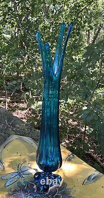 Viking 21.75 Swung Vase Bluenique Turquoise Blue 4-Toed Mid-Century Modern Epic