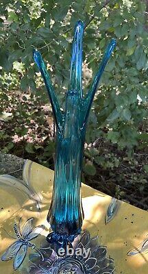 Viking 21.75 Swung Vase Bluenique Turquoise Blue 4-Toed Mid-Century Modern Epic