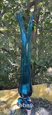 Viking 21.75 Swung Vase Bluenique Turquoise Blue 4-Toed Mid-Century Modern Epic