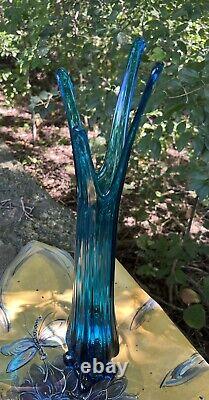 Viking 21.75 Swung Vase Bluenique Turquoise Blue 4-Toed Mid-Century Modern Epic