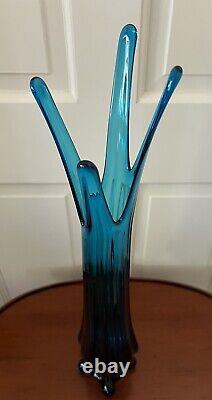 Viking 21.75 Swung Vase Bluenique Turquoise Blue 4-Toed Mid-Century Modern Epic