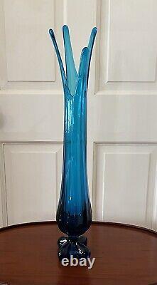 Viking 21.75 Swung Vase Bluenique Turquoise Blue 4-Toed Mid-Century Modern Epic