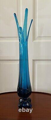 Viking 21.75 Swung Vase Bluenique Turquoise Blue 4-Toed Mid-Century Modern Epic