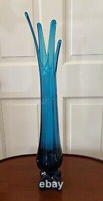 Viking 21.75 Swung Vase Bluenique Turquoise Blue 4-Toed Mid-Century Modern Epic