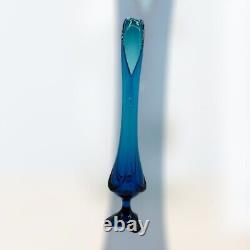 Viking 28 Vintage Art Glass Bluenique Epic Drape Swung Vase MCM Collectible