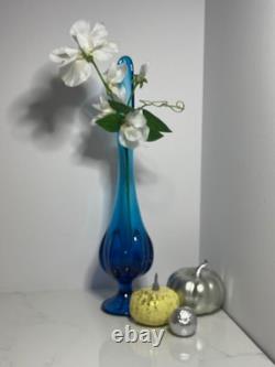 Viking Bluenique Swung Vase 6 Petal Vintage 12-3/4tall Stunning