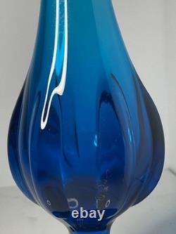 Viking Bluenique Swung Vase 6 Petal Vintage 12-3/4tall Stunning