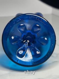 Viking Bluenique Swung Vase 6 Petal Vintage 12-3/4tall Stunning