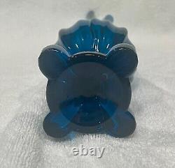 Viking Epic Bluenique 14 Swung Glass Vase With The Ultra-Rare 4 Toe Twist Base