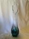 Viking Flamenco Swung Vase Bluenique 16 tall 5 mouth rare HTF crystal / blue