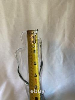 Viking Flamenco Swung Vase Bluenique 16 tall 5 mouth rare HTF crystal / blue