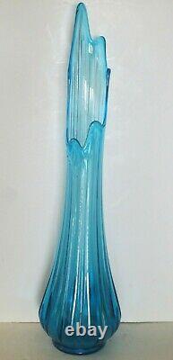 Viking Glass LE Smith Large Aqua Blue Glass Floor Vase, Excellent