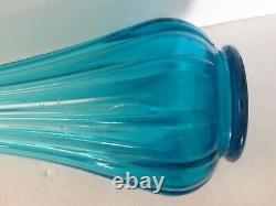 Viking Glass LE Smith Large Aqua Blue Glass Floor Vase, Excellent