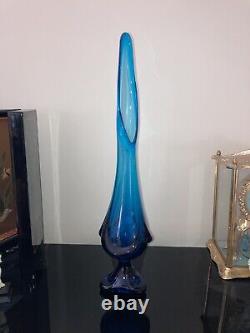 Viking Glass Three Toe Blue Swung Vase 18