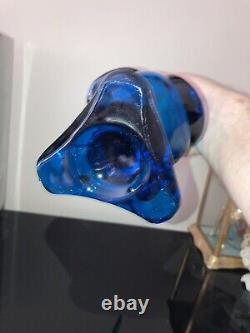 Viking Glass Three Toe Blue Swung Vase 18