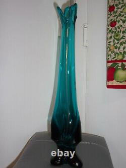 Viking GlassBluenique Swung Vase19+ Tall & FootedMid Century Modern withTag