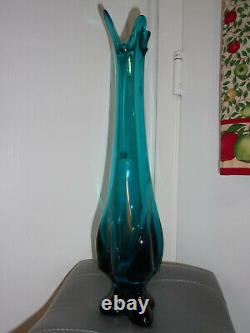 Viking GlassBluenique Swung Vase19+ Tall & FootedMid Century Modern withTag