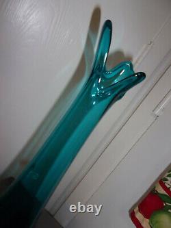 Viking GlassBluenique Swung Vase19+ Tall & FootedMid Century Modern withTag