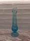 Viking Sandwich Swung Glass Vase, Modern Mid Century, Ice Blue, Footed