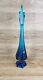 Viking Swung Glass Vase 19 Art Glass Blue Vase MCM 6 Panel Finger VTG