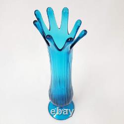 Viking Vase Celeste Blue Stretched Art Glass Tall Mid-Century Home Decor VTG