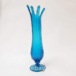 Viking Vase Celeste Blue Stretched Art Glass Tall Mid-Century Home Decor VTG