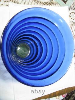 Vint Vase by Ca'deiVetrai Murano, Italy, Blue Blown Glass Beehive withAmber Base