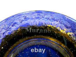 Vint Vase by Ca'deiVetrai Murano, Italy, Blue Blown Glass Beehive withAmber Base