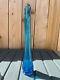 Vintage 13 L. E. Smith 6 Petal Ribbed Simplicity Peacock Blue Glass Swung Vase