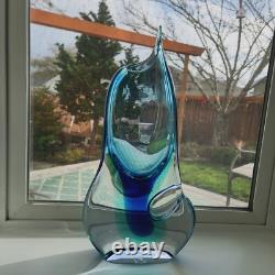 Vintage 15 Zelezny Brod Sklo Glass Vase Czech Blue/Teal Miloslav Klinger ZBS