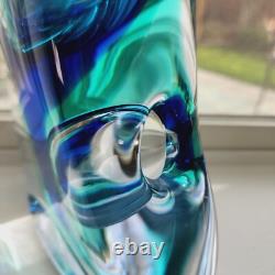 Vintage 15 Zelezny Brod Sklo Glass Vase Czech Blue/Teal Miloslav Klinger ZBS