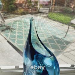 Vintage 15 Zelezny Brod Sklo Glass Vase Czech Blue/Teal Miloslav Klinger ZBS