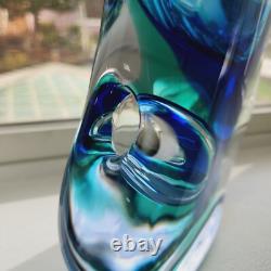 Vintage 15 Zelezny Brod Sklo Glass Vase Czech Blue/Teal Miloslav Klinger ZBS