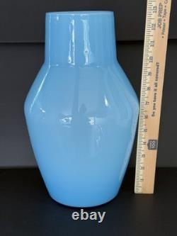 Vintage 1970's RAYMOR Power Blue Large 13 Glass Vase