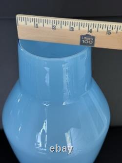 Vintage 1970's RAYMOR Power Blue Large 13 Glass Vase