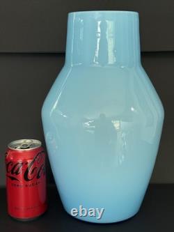 Vintage 1970's RAYMOR Power Blue Large 13 Glass Vase