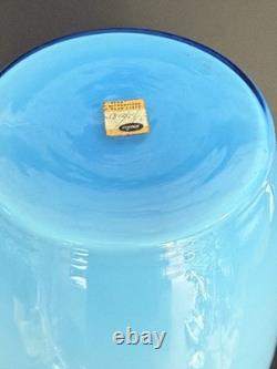 Vintage 1970's RAYMOR Power Blue Large 13 Glass Vase