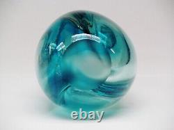 Vintage 1970's Signed By Robert Barber Blue Art Glass Vase. 9 1/2 H By 4 1/2 W