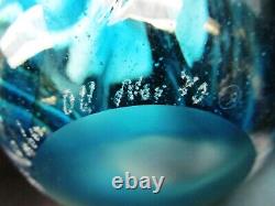 Vintage 1970's Signed By Robert Barber Blue Art Glass Vase. 9 1/2 H By 4 1/2 W