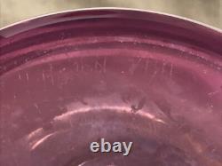 Vintage 1991 Heron Fine Hand Blown Glass Vase Purple/Plum and Blue Vase RARE